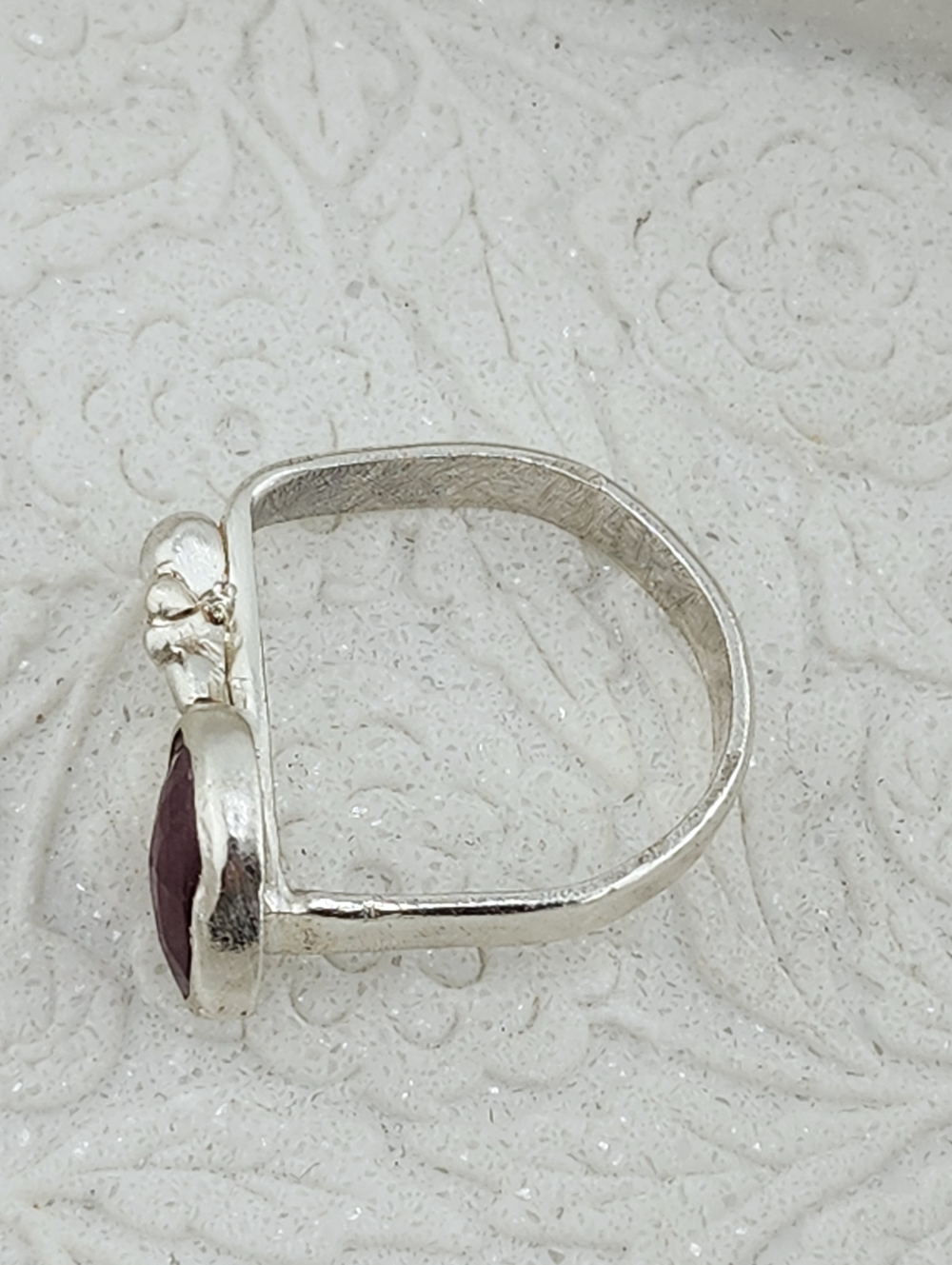 PINK SAPPHIRE BRUTALIST DESING HANDMADE SIZE 8 - Picture 12 of 14